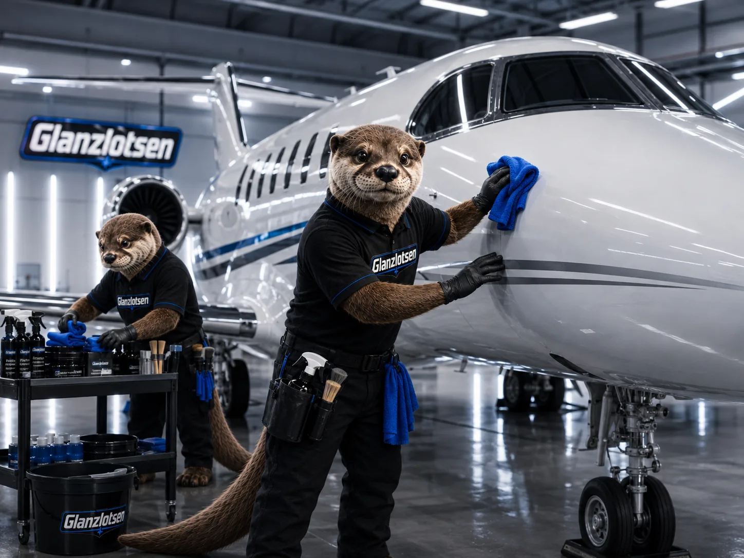Flugzeug-Aufbereitung bei Glanzlotsen